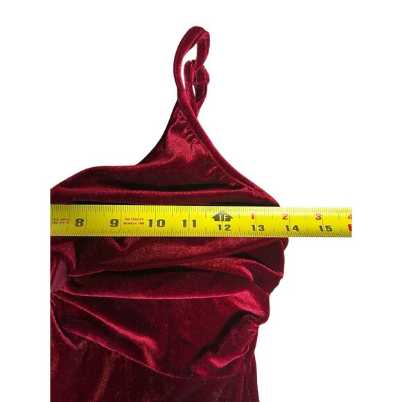 Unbranded Garnet Maroon velvet Mini Dress Sz Small Whimsygoth Y2K Holiday Fairy - Picture 5 of 8